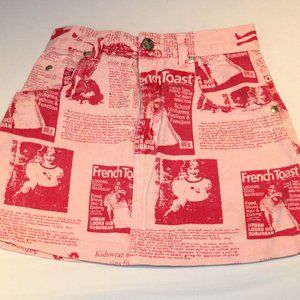 Pink Printed French Toast Kids Skirt